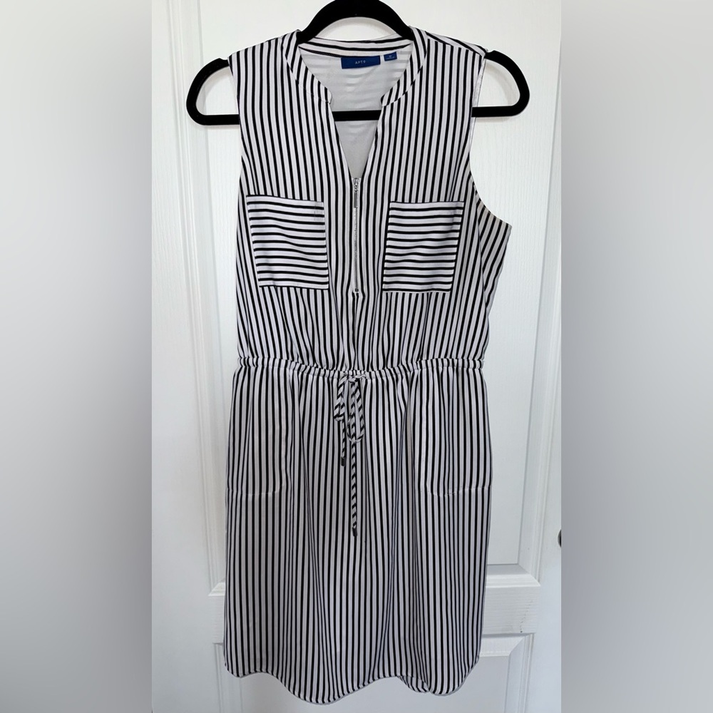Apt. 9 Black and White Striped Midi Dress